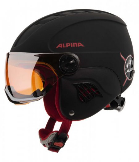 Obrázek Dětská helma ALPINA CARAT LE VISOR A9084 - black-red matt 18/19