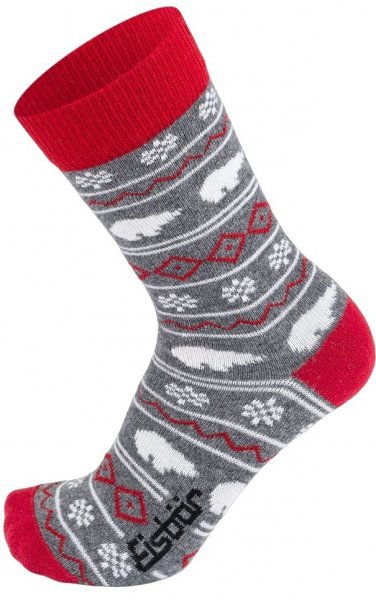 Obrázek Ponožky EISBÄR EASYLIFE JACQUARD grey mel/red 12916-01