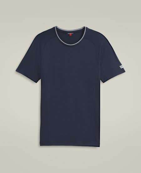 Obrázek Pánské tenisové triko WILSON M TEAM SEAMLESS CREW Classic Navy WM00282411DBC 2024